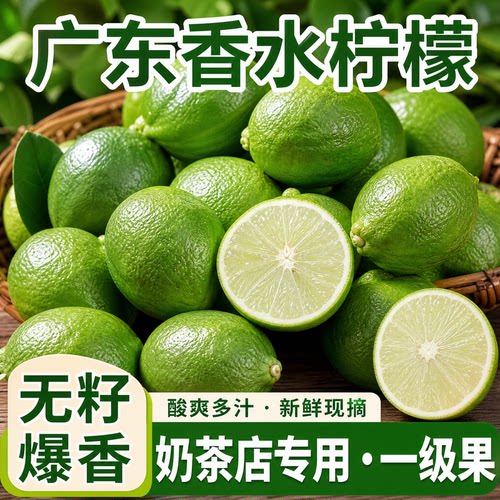 广东香水柠檬新鲜正宗青柠檬无籽一级果水果奶茶店专用原汁皮薄