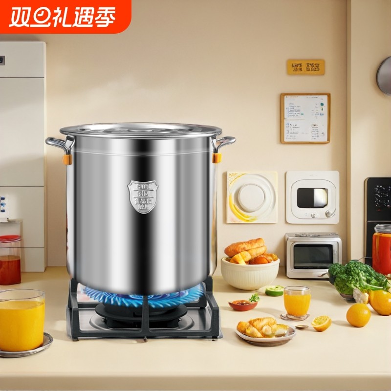 304特厚不锈钢桶带盖不锈钢汤桶商用大汤锅水桶油桶大容量锅密封