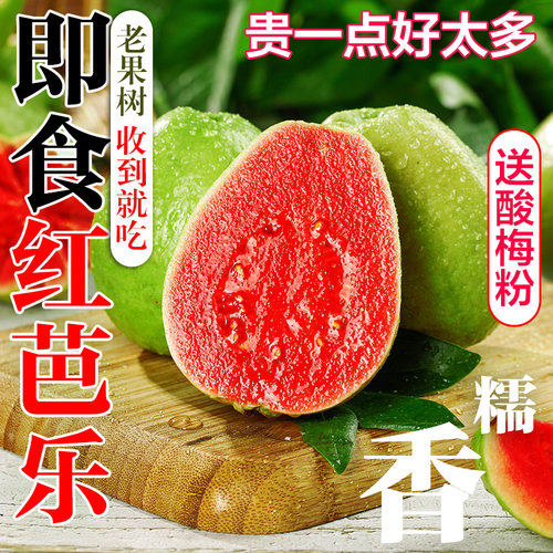 福建软糯即食熟透红心芭乐新鲜水果番石榴熟透软糯胭脂红整箱包邮