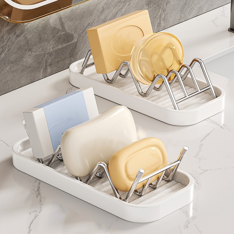 肥皂架不锈钢w型香皂置物架神器浴室洗手台面洗衣皂沥水托肥皂盒