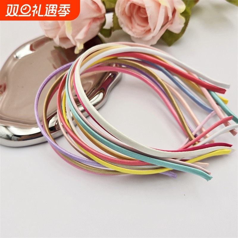儿童发箍diy手工材料包不锈钢金属包布蝴蝶结头箍彩色饰品发饰