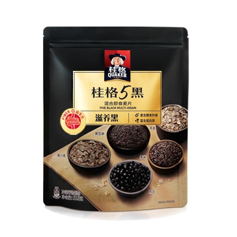 桂格五黑5黑混合即食麦片518g*1袋起