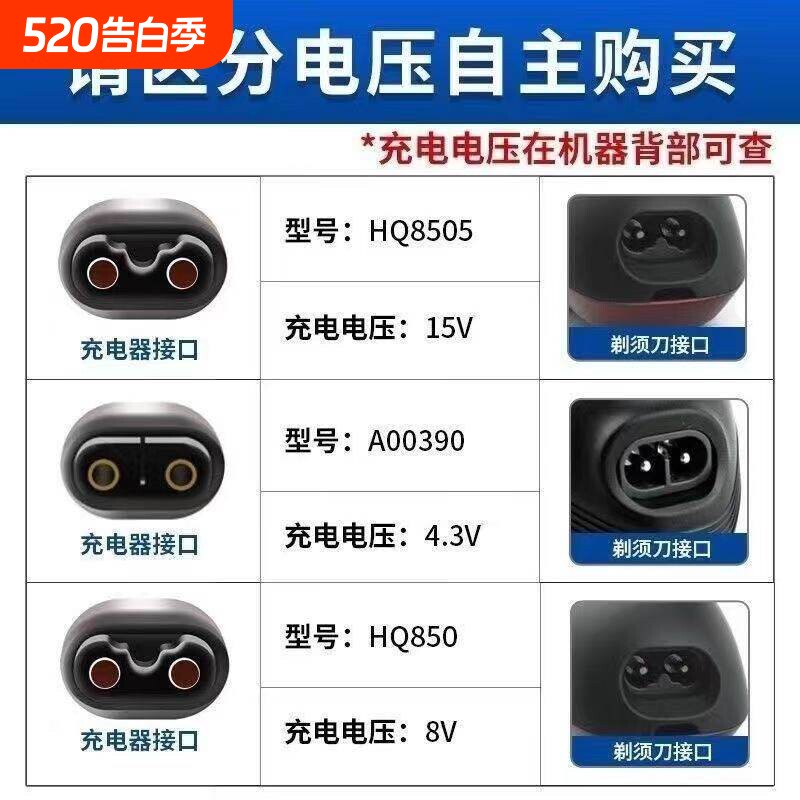 适用飞利浦电动剃须刀HQ8505充电器A00390线适配器s10