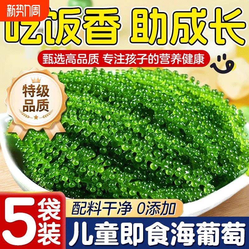 海葡萄儿童即食海葡萄植物鱼子酱海藻凉拌菜盐渍水葡萄爆珠浆海草