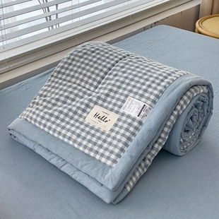 夏被夏凉被空调被全棉水洗棉可机洗学生夏季 被子芯新疆棉双人 薄款