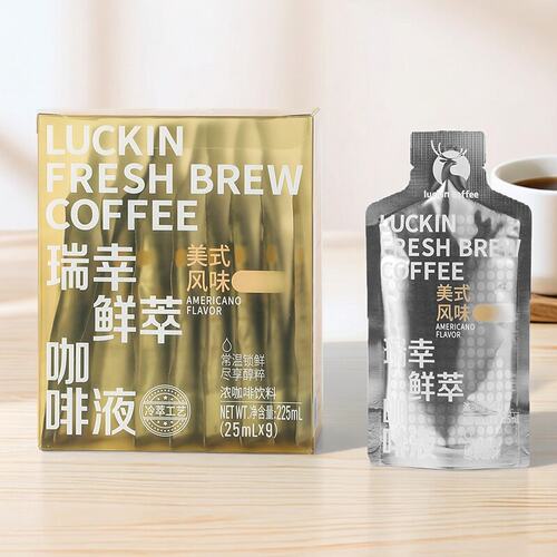 11月产瑞幸咖啡25ml/袋醇厚顺滑鲜萃咖啡液美式风味咖啡饮料冷萃