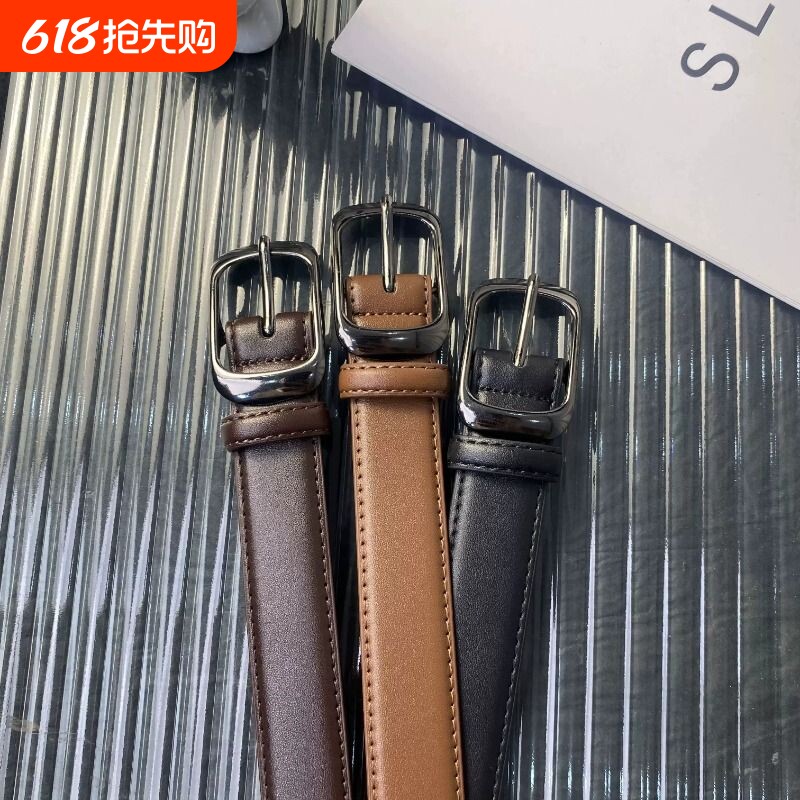 【经典黑扣】2.8cm皮带简约百搭牛仔裤真皮女士装饰针扣腰带裤带