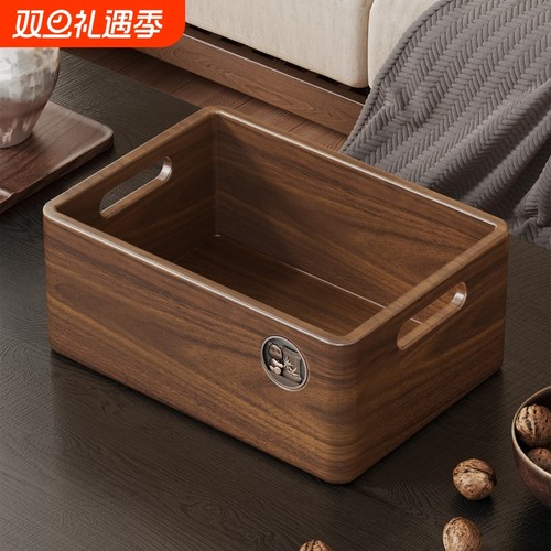 实木中式桌面收纳筐客厅