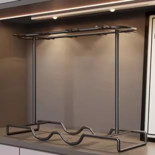 酒柜红酒杯架置物架红酒架子轻奢高档红酒瓶摆放架高脚杯倒挂悬挂