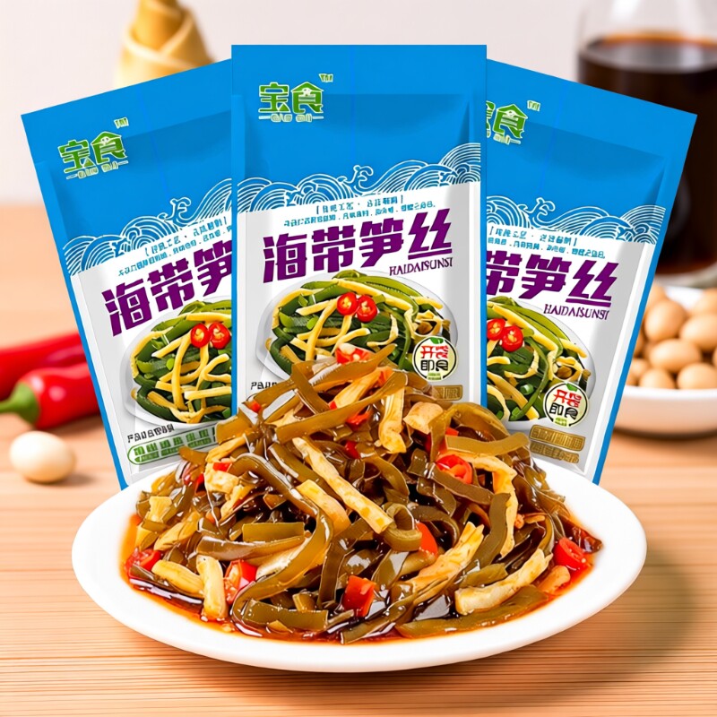 宝食海带笋丝70g开袋即食海带丝香辣榨菜下饭菜开胃下酒菜袋装