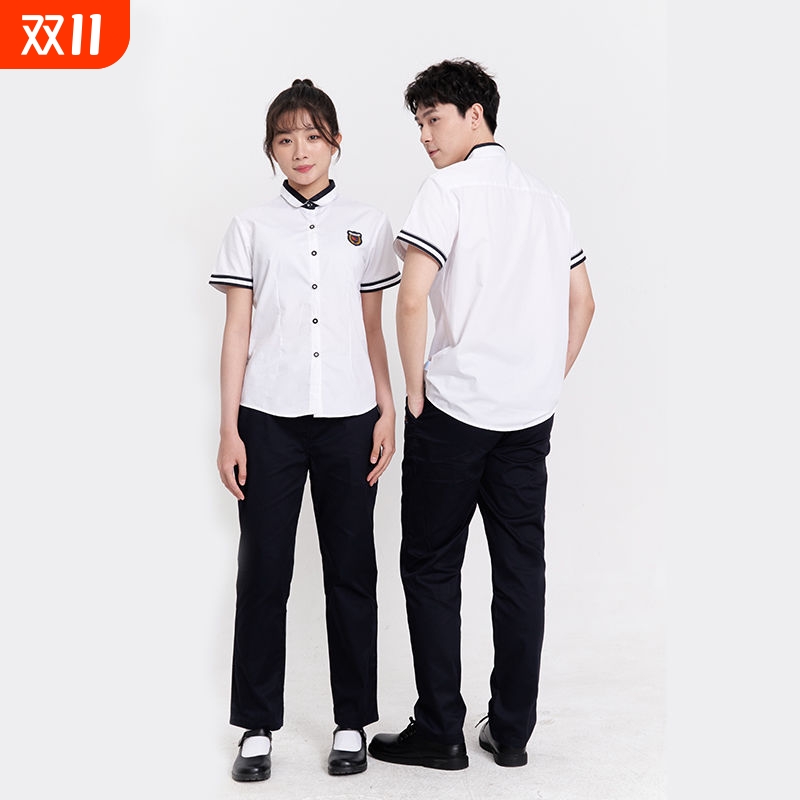 中学款南宁市校服初中高中学生制服礼服长袖衬衫男女透气学院