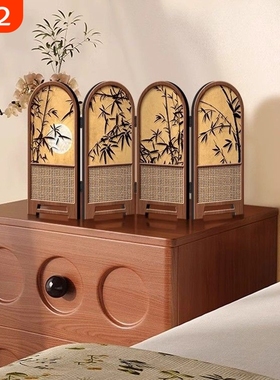 木质桌面摆台屏风摆件客厅装饰
