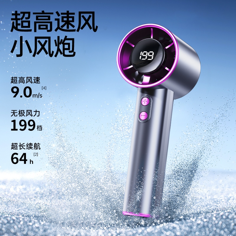 制冷小空调超高速强力手持小风扇桌面挂脖静音USB充电风扇学生宿舍
