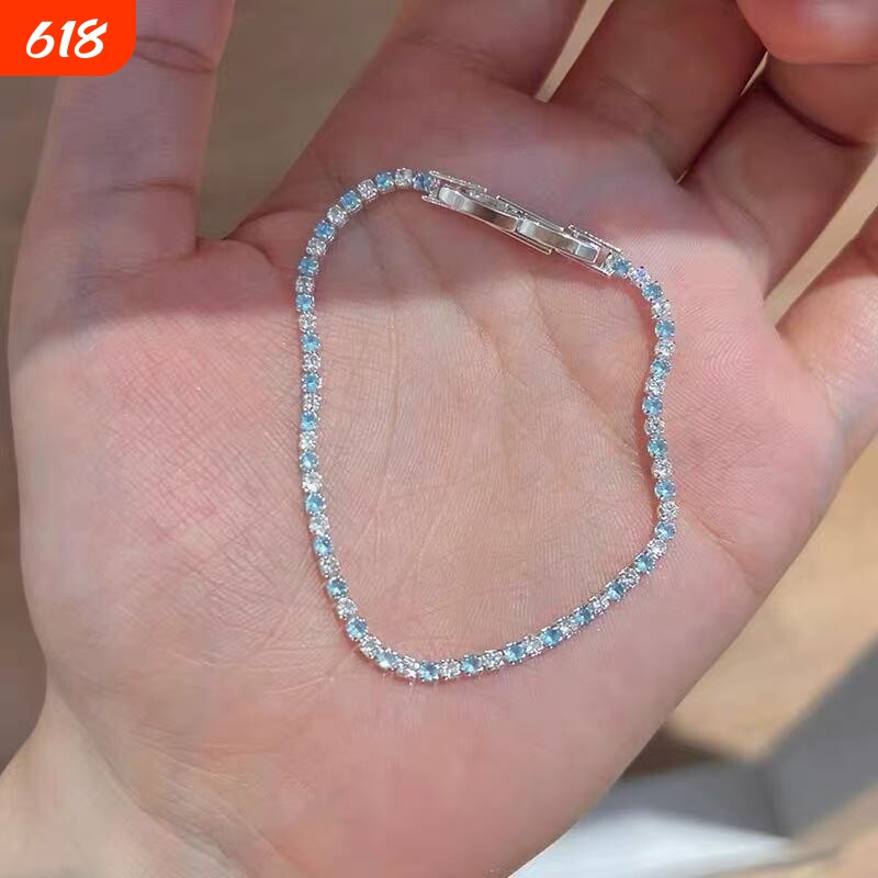 美到爆超闪璀璨锆石细款手链轻奢高级感百搭手镯精致百搭手环女