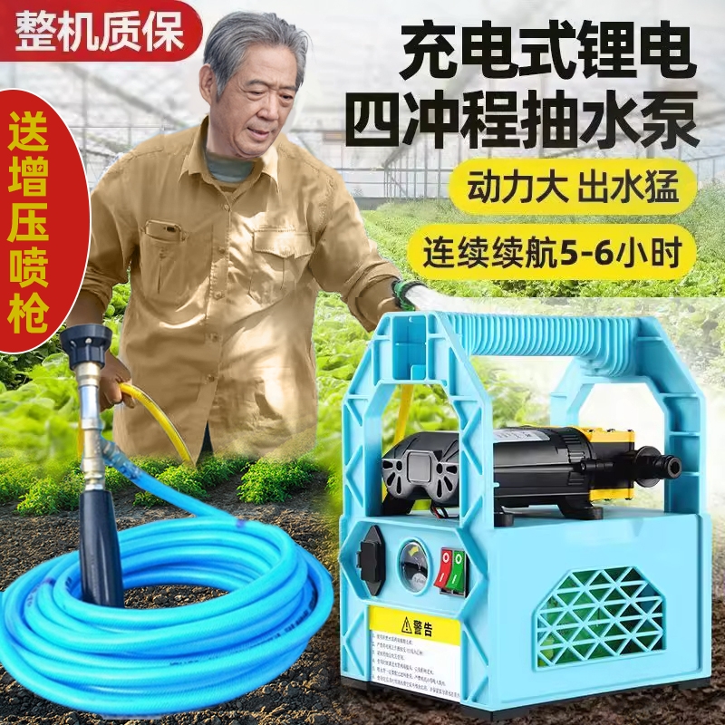 农用电动喷雾器果树打药机抽水洗车机高压隔膜双泵机器水泵锂电池