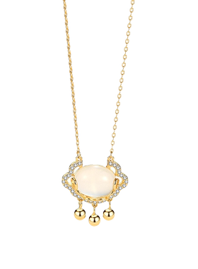 银杏项链锁骨链女颈链女银金色儿童礼物生日新年蝴蝶平安锁