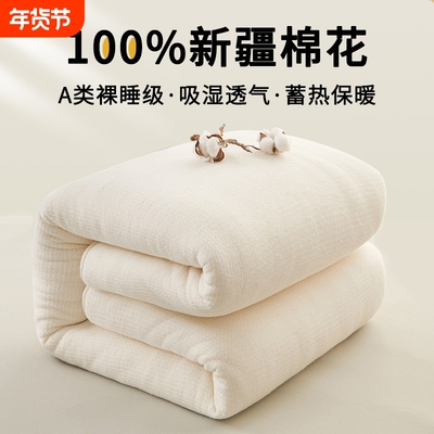 新疆长绒棉花被芯100%纯棉被子棉絮秋冬季加厚保暖冬单人垫被棉胎