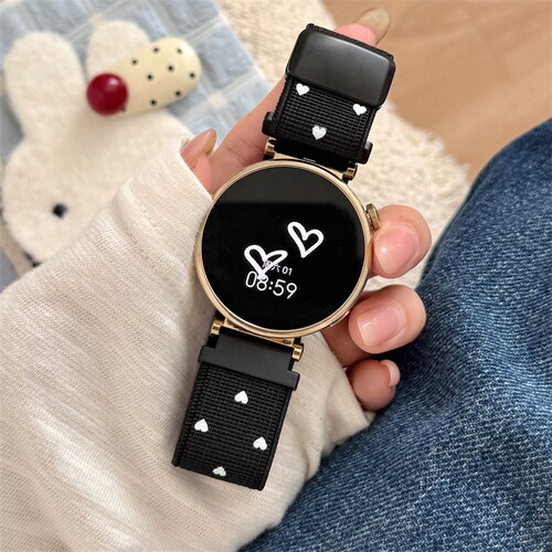 韩系爱心编织尼龙适用华为手表watchGT7/6/4/3表带5pro磁吸手腕带