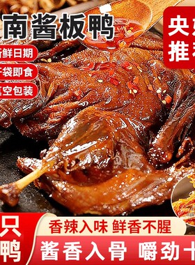 央酱板鸭湖南常德特产正宗整只手撕鸭肉儿童零食特色夜宵香辣酱香