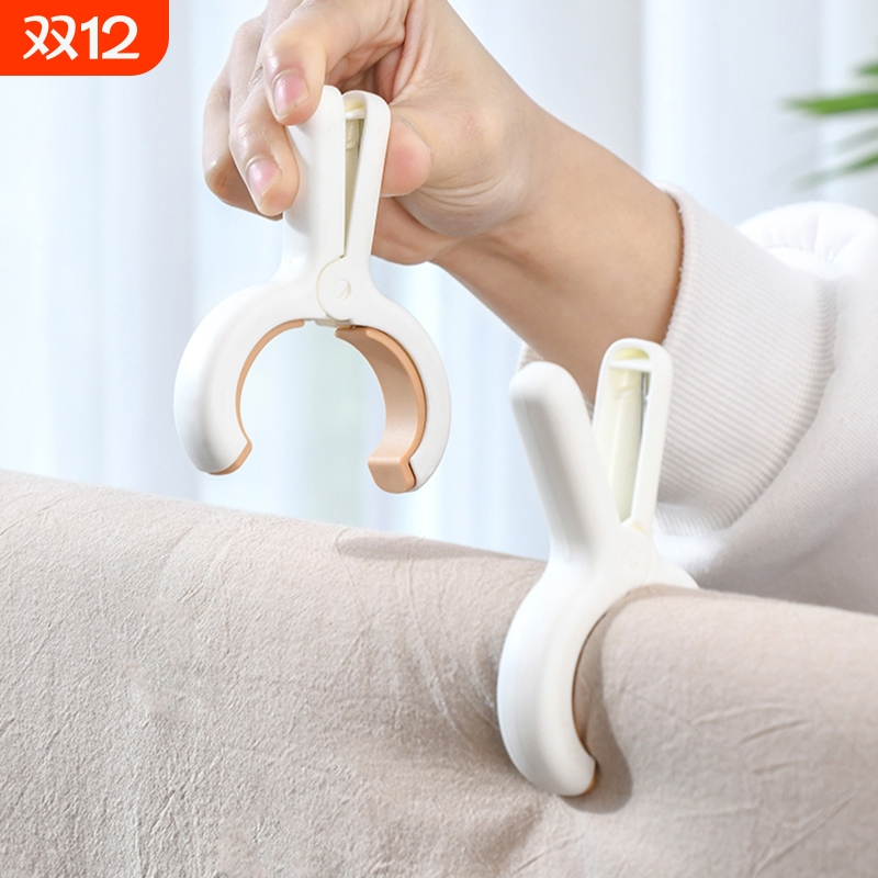 夹子晾袜子防风晾衣服挂钩固定器晒被子多功能塑料带绳晾晒衣架