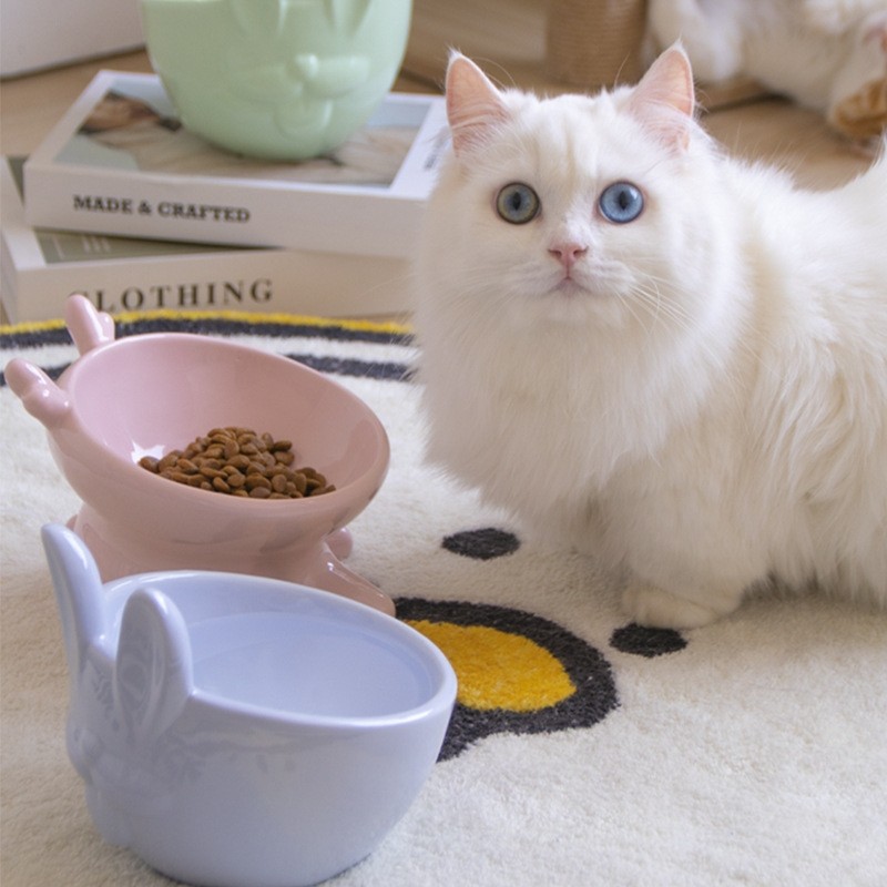 新款马卡龙系列宠物碗小兔小鹿猫食盆斜口护脊椎陶瓷猫碗宠物食盆,宠物/宠物食品及用品,猫狗碗/慢食碗,淘宝优惠券,粉丝福利购,淘宝优惠卷