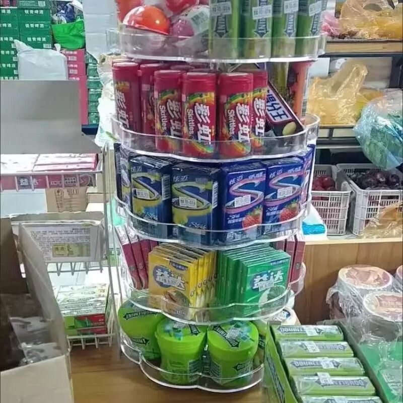 口香糖展示架 旋转陈列架 多层透明指甲油