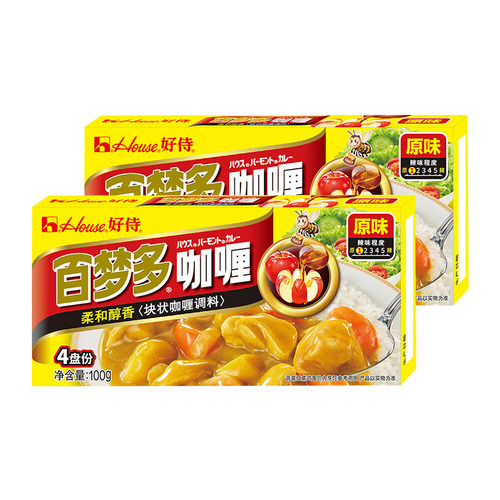 好侍百梦多原味微辣辣味咖喱100g2盒调味咖喱块家用调料香料鸡肉
