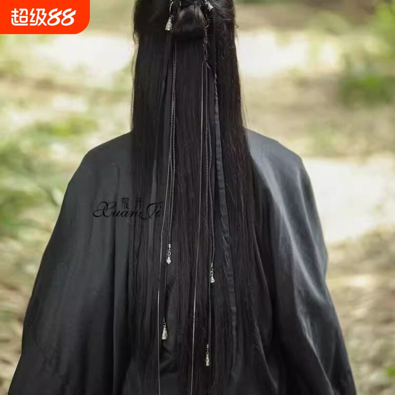 原创古风山鬼花钱束发绳男女头绳发带汉服流苏头饰发饰新中式发簪图片