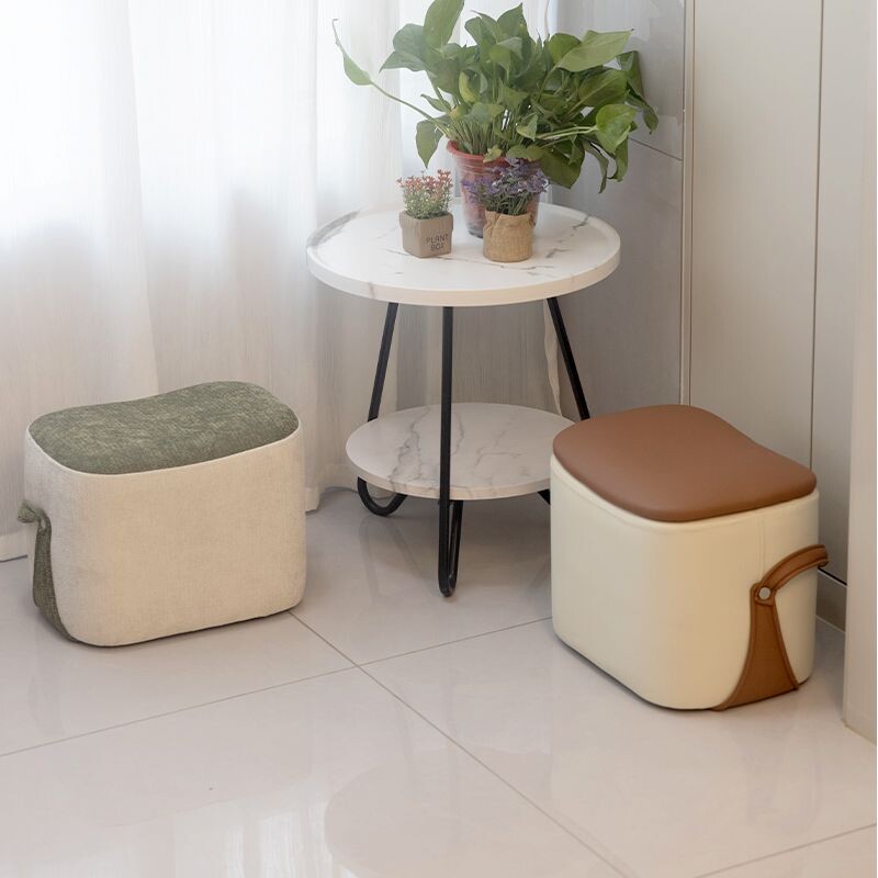 轻奢马鞍北欧矮凳换鞋创意门口家用穿鞋客厅沙发脚踏凳子结实防滑
