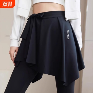 孕妇下摆裙屁帘鲨鱼裤 可调节 遮臀裙罩小个子运动健身瑜伽秋装