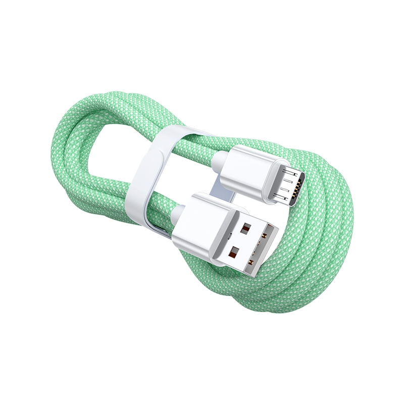 快冲冲安卓闪充数据线清新绿1.0米2条装