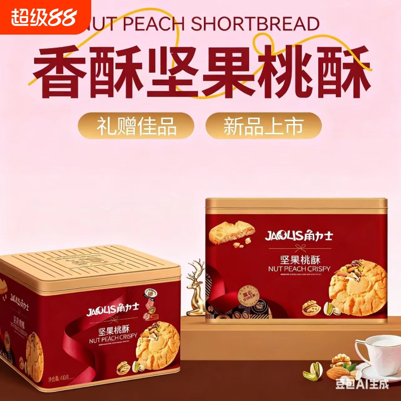 坚果桃酥大礼盒款老式糕点独立包装袋中秋节日送礼伴手礼零食