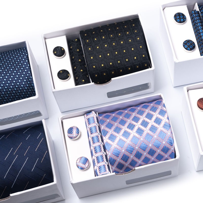 新款现货1200针六件套男士领带套装商务条纹佩里斯领带