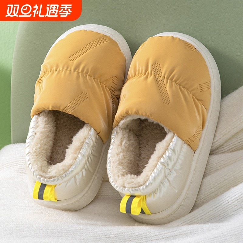 儿童棉拖鞋冬季包跟防水防滑男女童厚软底加绒保暖宝宝棉鞋羽绒