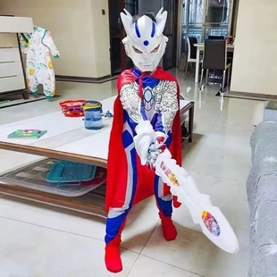 迪迦奥特超人儿童演出服衣服服装套装男女孩2026连体发光大人披风
