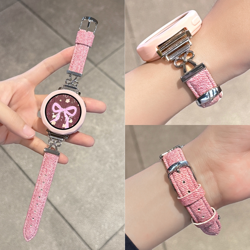 【镂空蝴蝶结】适用华为gt6表带5pro/gt4金属拼皮watch5智能运动配件22mm硅胶防摔保护套壳18mm腕带粉色