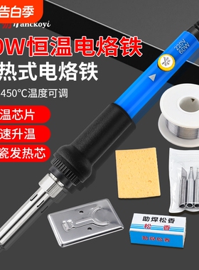 内热可调温烙铁焊锡枪电烙铁维修焊60W恒温工具电焊笔10件套花盆