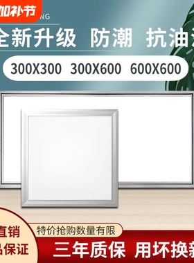 集成吊顶led灯300x300x600铝扣板厨房卫生间灯30x60嵌入式平板灯