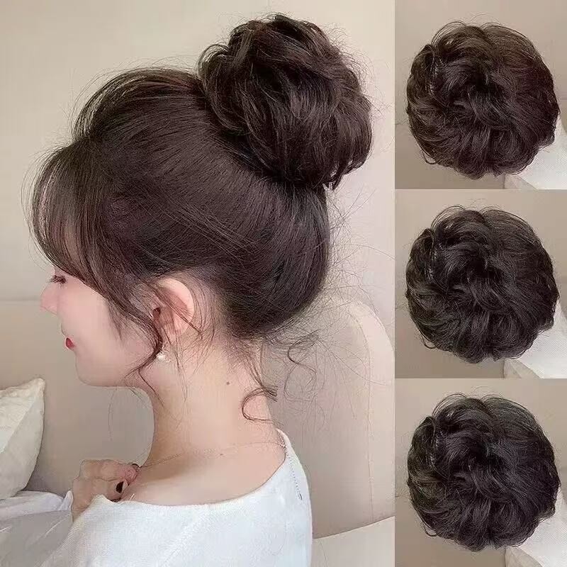 真发丸子头假发发圈卷发圈图片