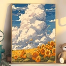 diy手工油彩画涂色风景丙烯画装 数字油画2025新款 饰手绘挂画山水