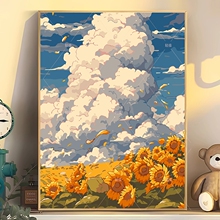 数字油画2025新款diy手工油彩画涂色风景丙烯画装饰手绘挂画山水