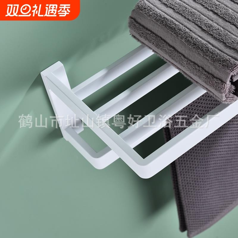 美式高端枪灰色304不锈钢浴巾架卫生间毛巾架置物架五金挂件简约