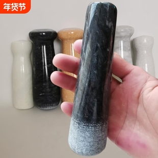 捣蒜器石臼锤子家用青石石头锤子蒜臼手动蒜泥器捣药研磨石棒锤柄