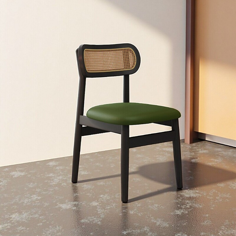 中古藤编椅子实木餐椅家用法式复古靠背藤椅餐桌椅餐厅家居结实