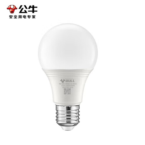 公牛LED灯泡球泡5WE27螺口白光室内控制爱眼房间暖白照明厂房频闪