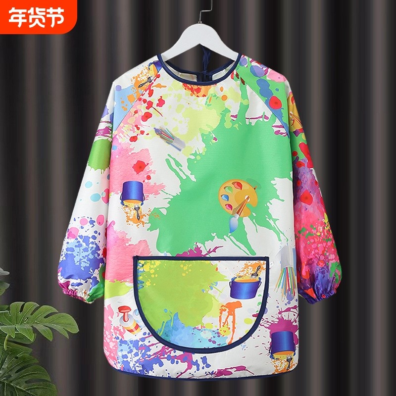 中大儿童防水罩衣美术绘画画衣围裙宝宝吃饭围兜幼儿园印字反穿衣,童装/婴儿装/亲子装,反穿衣/罩衣,淘宝优惠券,粉丝福利购,淘宝优惠卷