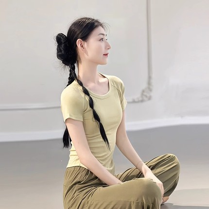 舞蹈上衣女款新款黑色古典舞练功服形体训练服装中国舞现代舞短袖