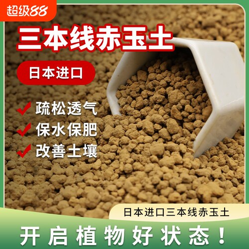 赤玉土三本线日本进口正品硬质颗粒盆景专用铺面麦饭石土壤种植土