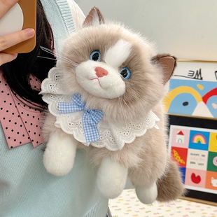 布偶猫玩偶仿真猫咪公仔毛绒玩具会叫可爱宠物小猫布娃娃女生礼物