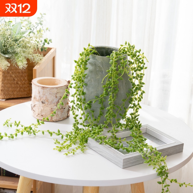 多肉情人泪塑料花仿真花家居装饰婚庆手捧植物墙假花MW53466